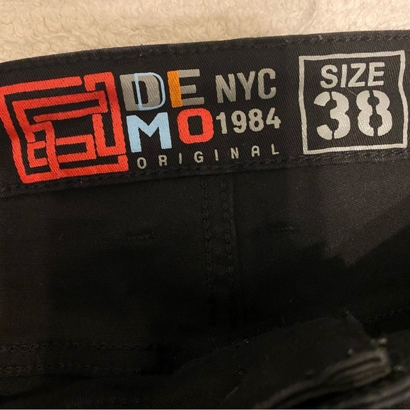 Demolition Jeans‎ Mens 38x39 Vintage Black Denim Straight Leg Jeans Pockets - Picture 4 of 11